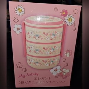 Sanrio My Melody 3 Tier Bento Picnic Lunch Box Authentic NEW Japan Kawaii